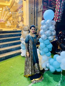 Embroidered Kurta with Printed Panels
