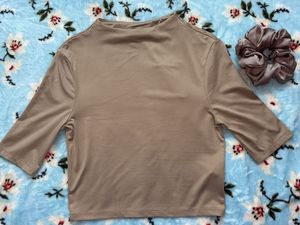 Zudio - New Chic Beige Mock Neck Top