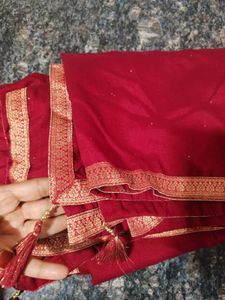 Maroon Kurta Set with Golden Embroidery