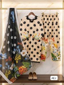 Polka Dot Kurta Set with Dupatta
