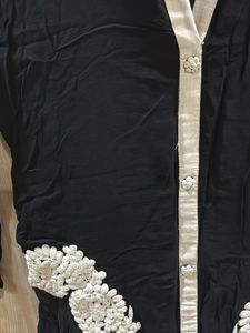 Stylish Black Kurta with White Embellishments