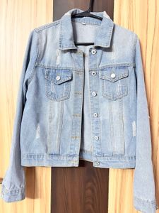 Distressed Light Wash Denim Jacket