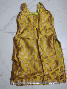 Elegant Yellow Brocade kurti
