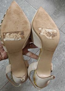 Original Rosso Brunello Beige Slingback Heels