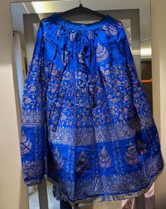 Royal Blue Printed Skirt From Jaipur