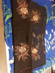 Black Saree with Floral Embroidery
