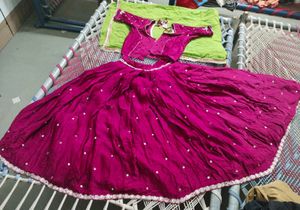 navratri Pink Lehenga Choli Set with free duppta