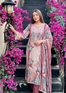 Beautiful Pink Floral Kurta Set