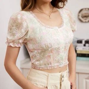 Urbanic - Floral Lace Corset Style Top