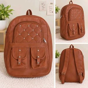 Stylish Brown Rhinestone Backpack