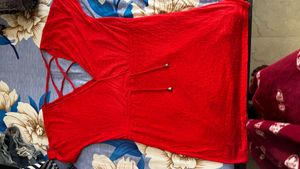 Red Criss-Cross Back Mini Dress