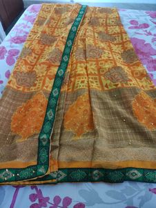 Yellow Saree with Embellishments