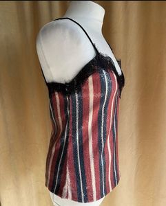 ZARA Striped Cami Top with Lace Trim