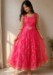 Stunning Pink Embroidered Gown