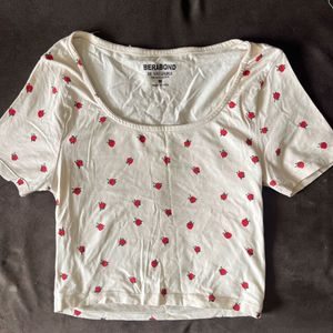 Rose Print Cropped Top