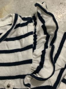 Striped Ruffle Sleeve Top