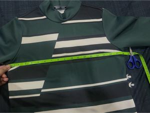 Zara Striped Mock Neck Top