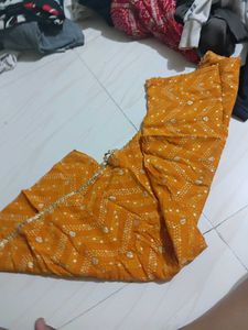 Beautiful Yellow Bandhani Kurta Set