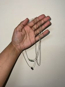 H&amp;M Layered green Beaded gold Necklace