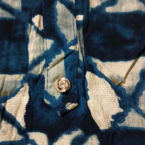 Blue &amp; White Geometric Print coord set