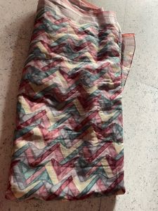 Printed Saree with Geometric Pattern
