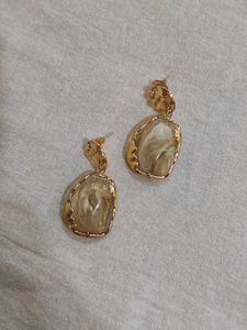Unique Abstract Stone Drop Earrings