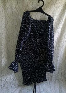 Navy blue &amp; White Smocked dress