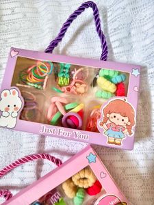 Cute Hair Accessory Set for Kids purple box