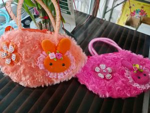 Small Cute Fuzzy Handbags For Kids( Set Of 3)