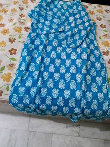 Stylish Blue Kurta with White Print