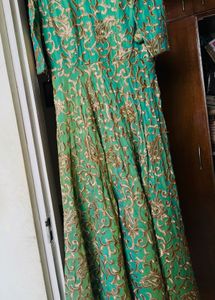 Heavy Ethnic Designer Gown With Cut Sleeves