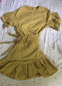 Mustard Yellow Ruffled Dress
