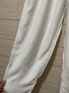 Embellished White Palazzo Pants