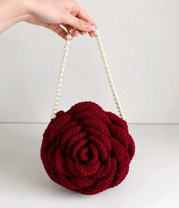 Crocheted Rose Handbag