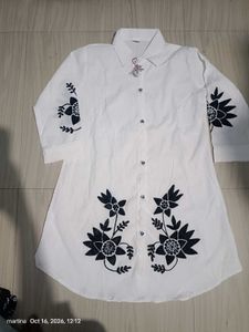 White Embroidered midi Dress