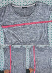 Shiny👌🎉Gray Knit Fabric tshirt