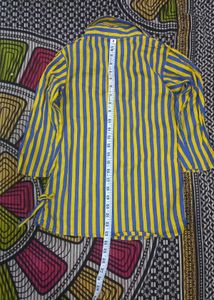 Girls Blue &amp; Yellow Striped Shirt