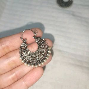 Oxidised Silver Earrings Bali