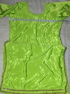 Vibrant Green Kurta with Embellished Sleeves