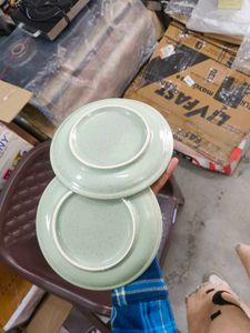 Green Ceramic Plates (Set of 2)