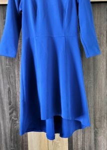 The Limited 3/4 Sleeve Solid Royal Blue Dress