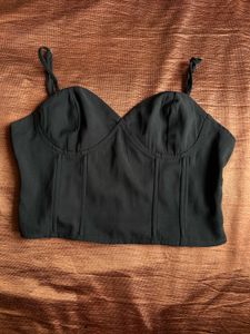 Stylish Black Corset Crop Top