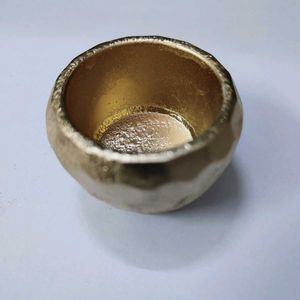 Hammered Gold Finish Candle Holder / Bowl