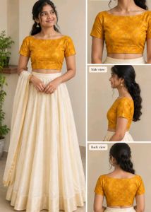 orange Brocade Blouse