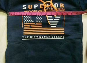 Boys Navy Hoodie "The City Never Sleeps"