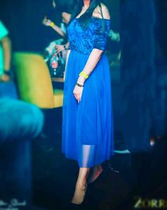 Velvet Off-Shoulder Tulle Dress