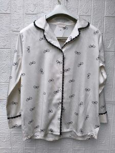 New with tag Korean Cute Bow Print Pajama Top