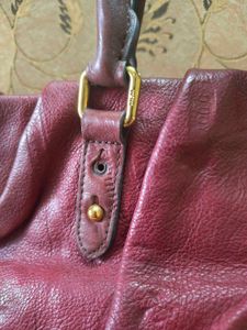 Authentic MCM Burgundy Leather Bag