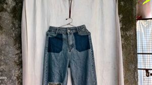 I. Ripped Jeans with Patchwork