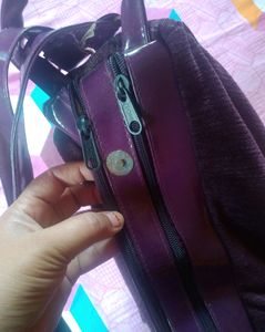 Folding Purple Colour Hand Bag For Women
